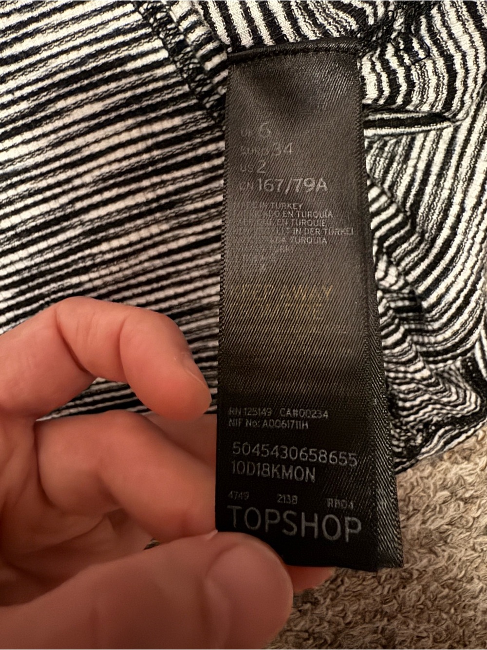 Topshop Black and White Striped Mini Dress - Picture 3 of 6